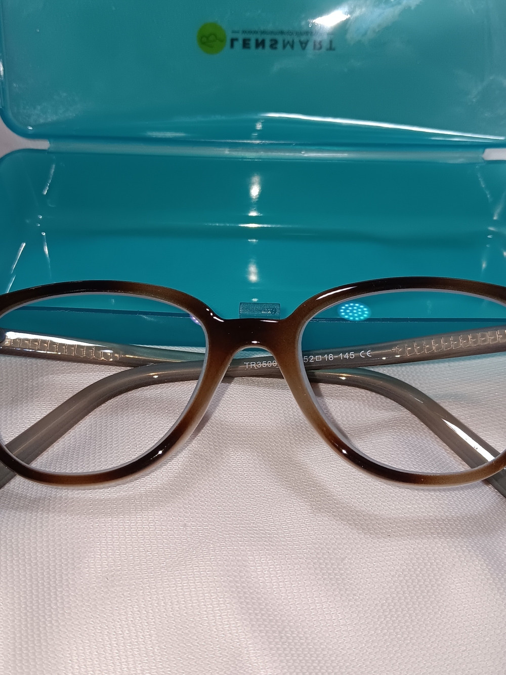 Unisex Glasses Frames Parts Brown/Gray w/ Aqua Hard Plastic Case TR35009 C21 52